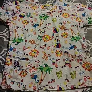 Wonder wink sz m summer scrub top